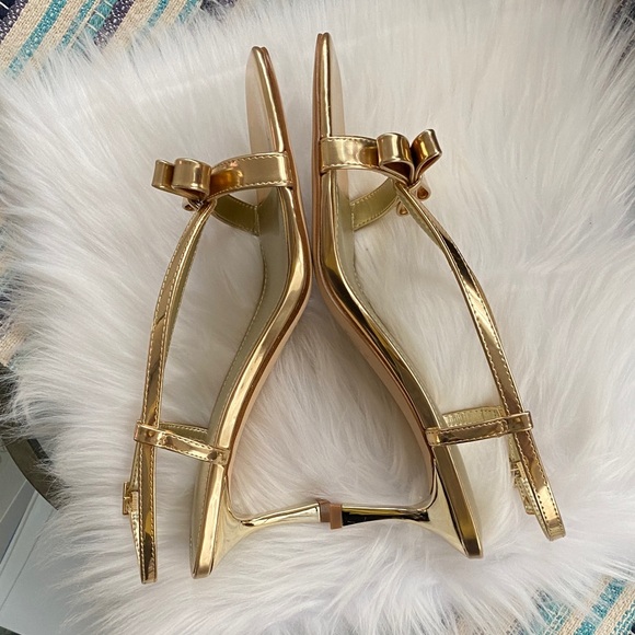 Marc Fisher Metallic Gold Strappy Sandals size 9M new - Picture 4 of 11